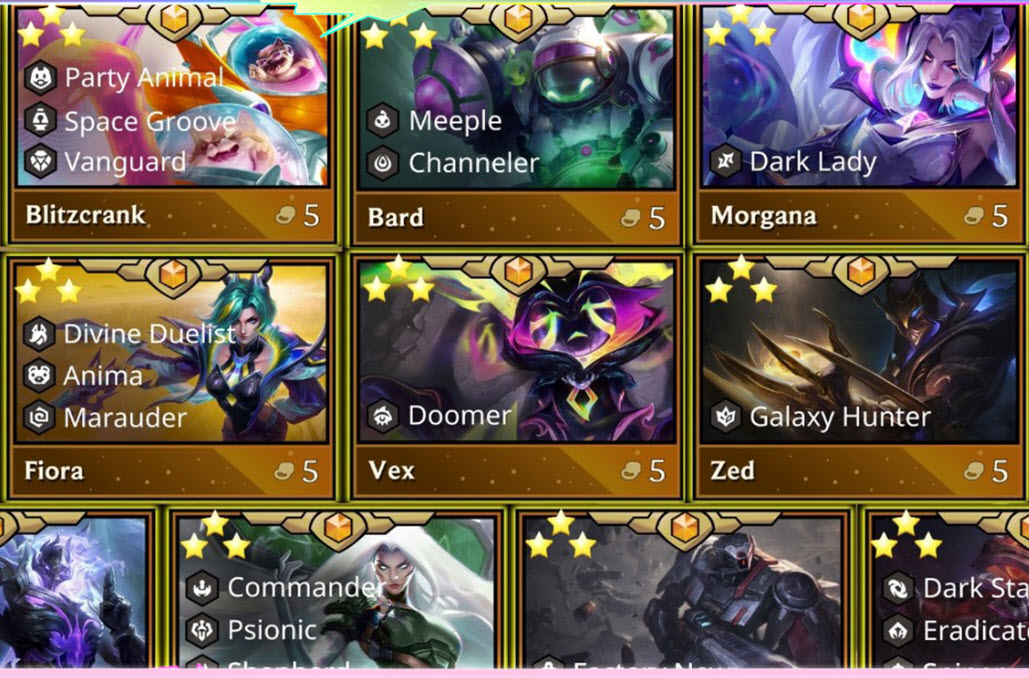 TFT Set 17 Champions List